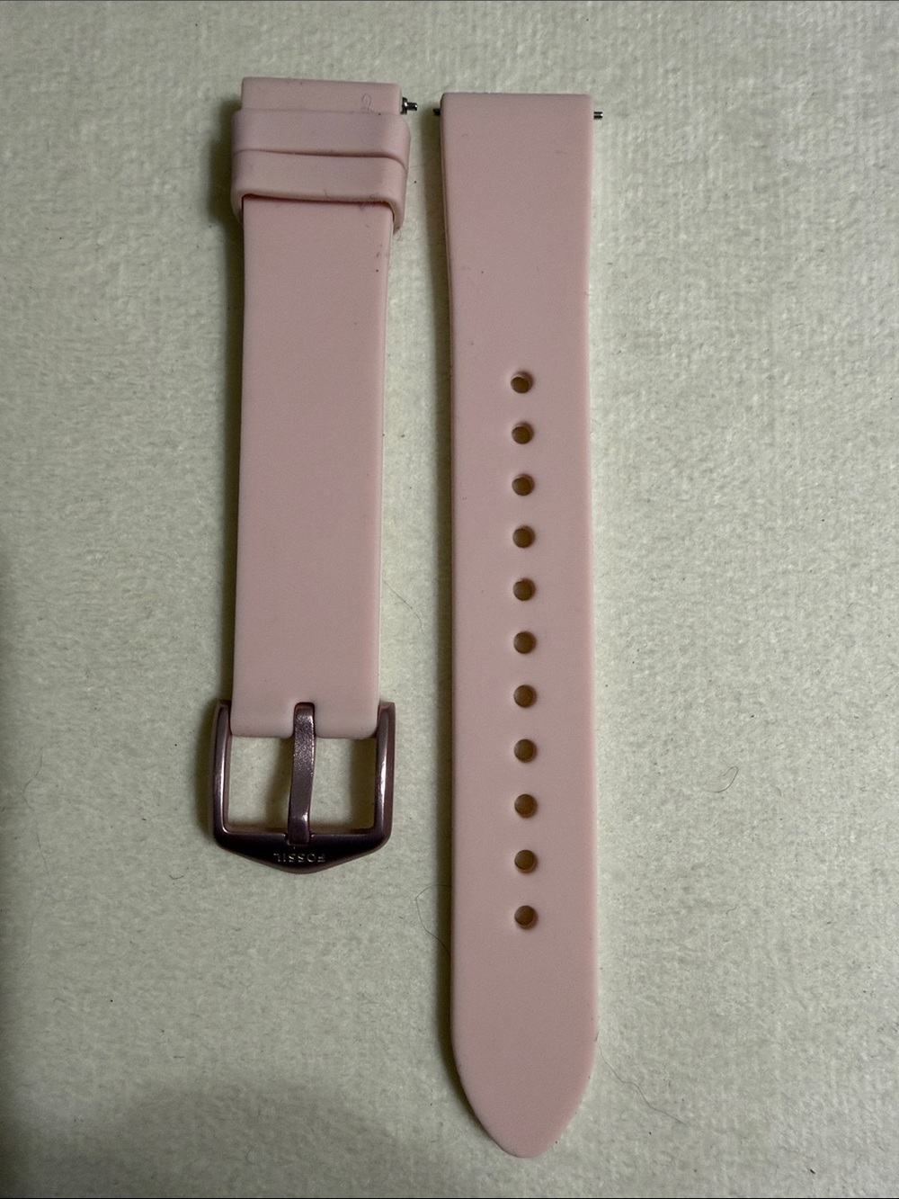 18m Fossil Pink Silicone Watch Band with Pink Buckle